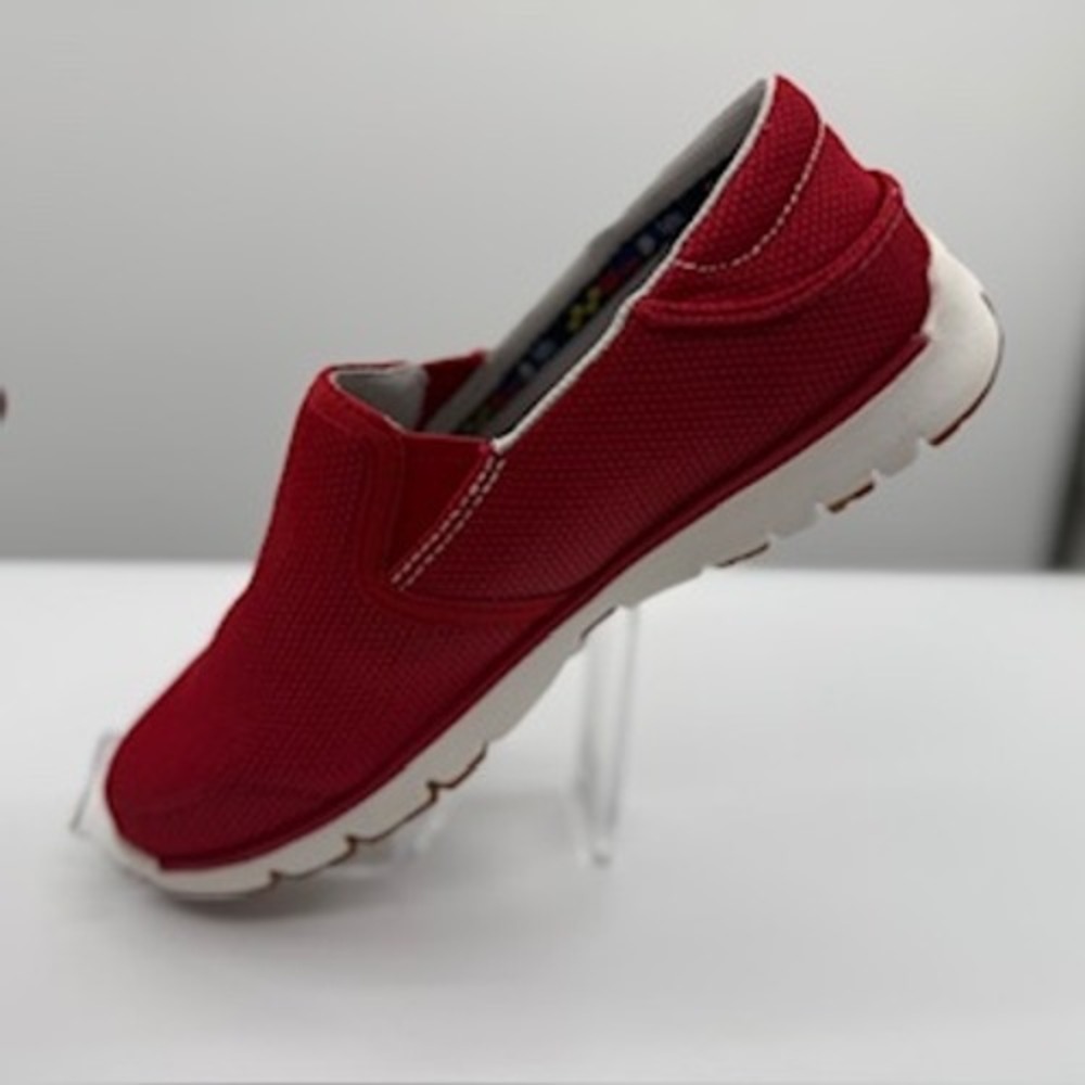 LL Bean Womens Red Mesh Slip On Sneakers Nautical Flag Trim 296817 Size 8.5 M - Picture 3 of 8